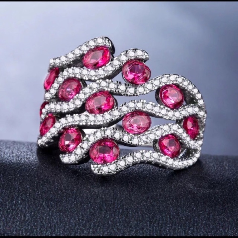 Gorgeous 925 Silver Filled Ruby Ring - image 3